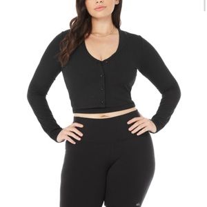 ALO YOGA - ribbed cropped whisper cardi